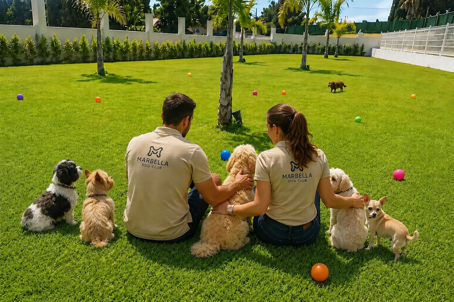 Equipo Marbella Dog Club con un perro